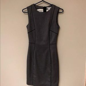 H&M shift dress grey black 2 XS